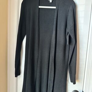 Time and Tru Black Open Front Cardigan